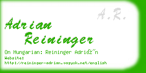 adrian reininger business card